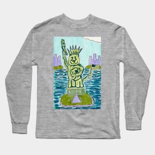 Statue of Kitty Liberty Long Sleeve T-Shirt